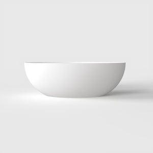 English Elm 67 Inch Freestanding Solid Surface Soaking Tub Matte White Seamless Bathing Sanctuary W1613P355467