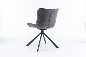 English Elm Mid-Century Modern Swivel Wingback Dining Chair Set Of 2 - Elegant Leather Accent Chairs In Dark Gray T3903P405992