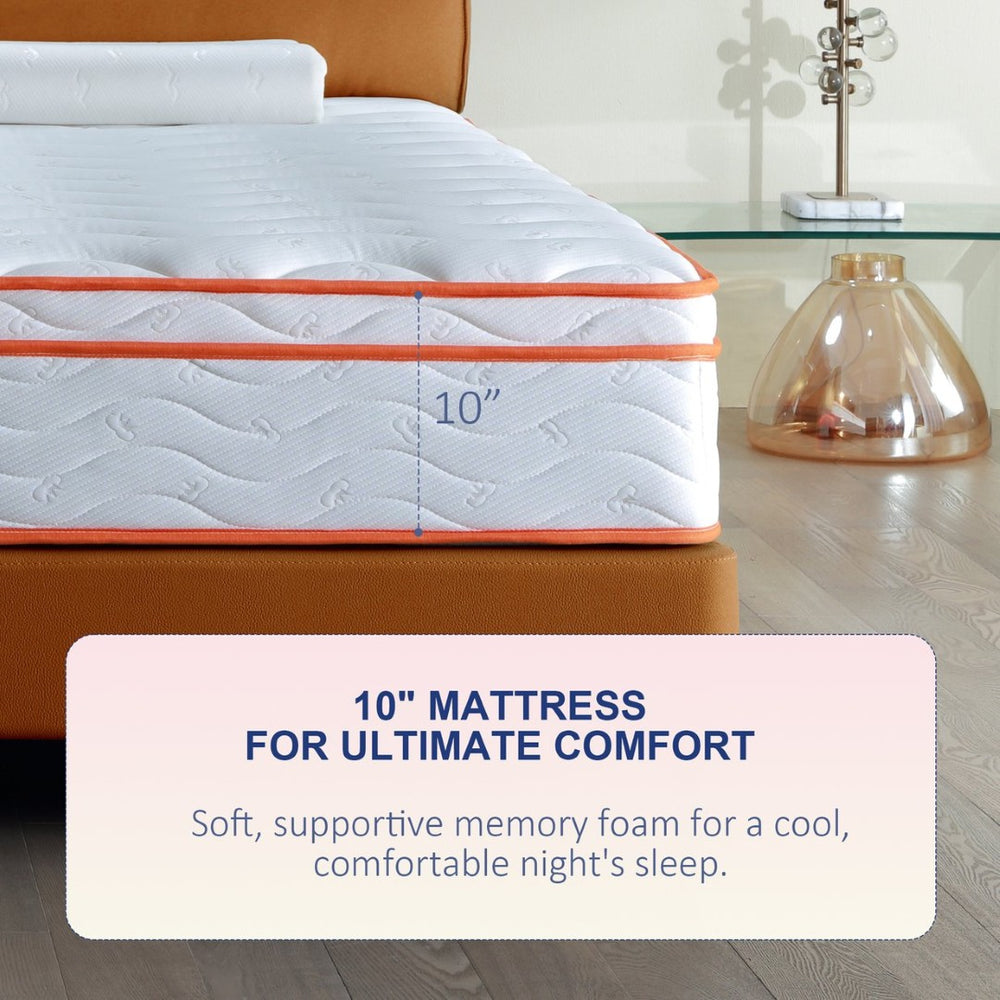 English Elm 10 Inch Hybrid Pocket Coil Mattress Medium Firm Memory Foam Certipur Certified Sleep W3203P348751
