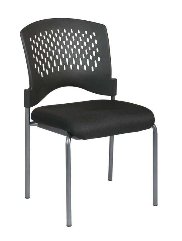 OSP Home Furnishings Titanium Finish Steel Stackable Visitor Chair with Ventilated Back for Office Reception 8620-30