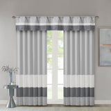 Madison Park Amherst Transitional Polyoni Pintuck Valance MP41-4377 Grey