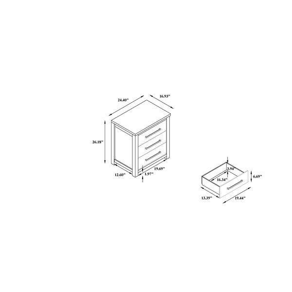 English Elm Avery Solid Wood Beige Nightstand with Dark Top, 3 Spacious Drawers, Block Feet, Sturdy Construction B201P390586