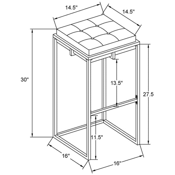 English Elm Soccoro Square Tufted Cushion Stools Set of 2 — Beige & Gold Bar Stools, Plush Fabric, Modern Elegance B062P344886