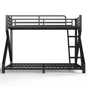 English Elm Twin Xl Over Queen Metal Bunk Bed Low Profile Steel Frame for Guest Rooms W5305S00032