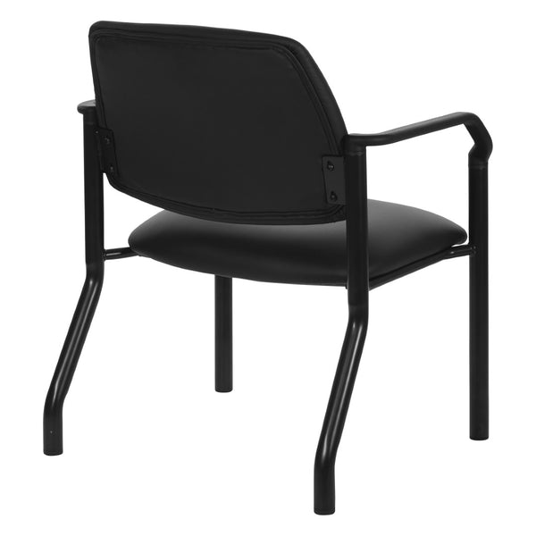 OSP Home Furnishings Big and Tall Guest Chair with Reinforced Metal Frame for Office Reception Waiting Rooms 55052B-R107