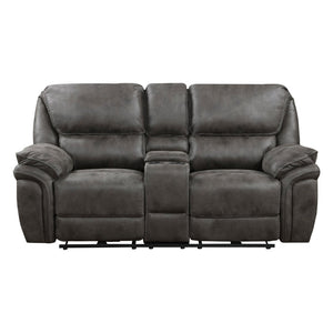 English Elm Plush Power Reclining Loveseat Microfiber Upholstered with Usb Port and Console B011P230402