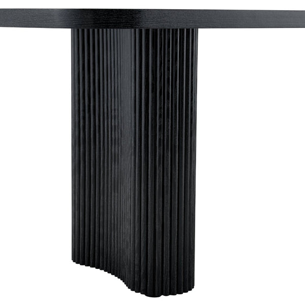 English Elm 78.7 Inch Black Mdf Dining Table Roman Column Legs Seats 8 Formal Room W1151S04595
