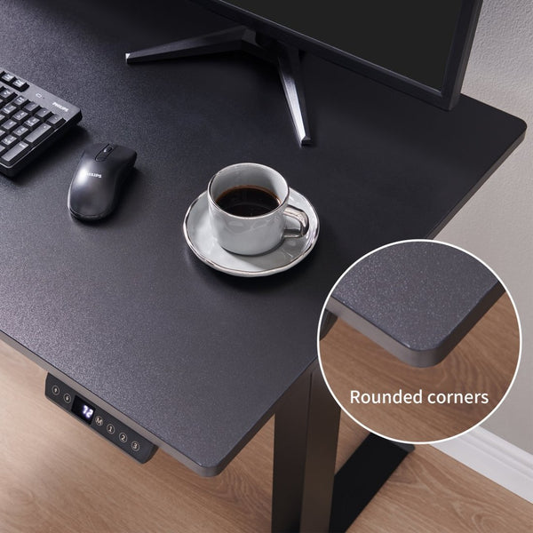 English Elm Electric Sit Stand Desk with Seamless One Piece Top and Industrial Steel Frame W1769P345624