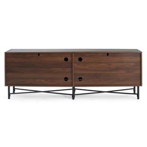 English Elm Christopher Knight Home® - Functional TV Cabinet with 4 Doors and Adjustable Shelves, Cable Management, Sturdy 66" Media Console Chestnut N779P296236C