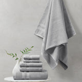 Beautyrest Plume Transitional 100% Cotton Feather Touch Antimicrobial Towel 6 Piece Set BR73-2439 Grey