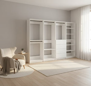 English Elm Prosper Elegant Freestanding Walk-In Wood Closet System - Versatile Storage & Stylish Design For Modern Homes B040S00136-GIGA