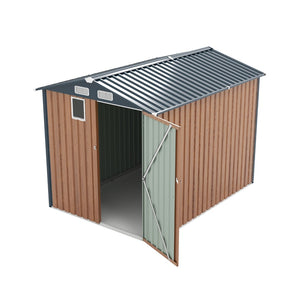English Elm 6x8ft Outdoor Steel Storage Shed Lockable Vented Galvanized Metal Garden Backyard Tool Unit Yellow W1598P361332