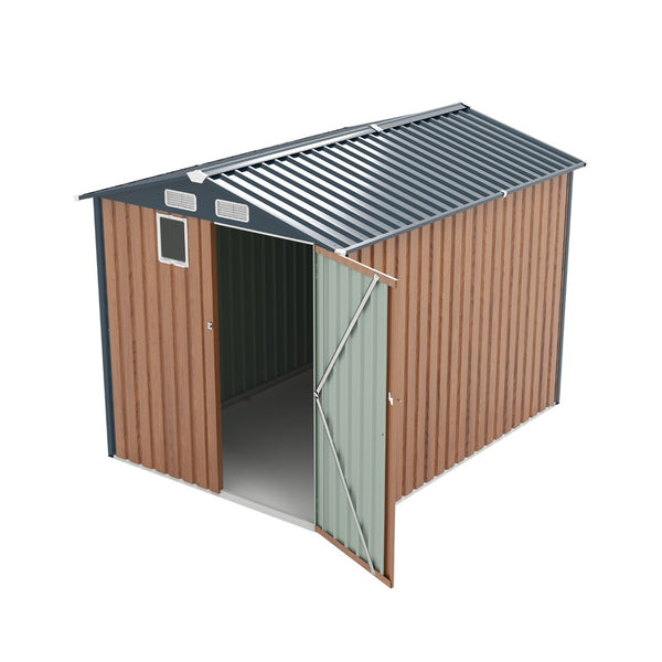 English Elm 6x8ft Outdoor Steel Storage Shed Lockable Vented Galvanized Metal Garden Backyard Tool Unit Yellow W1598P361332