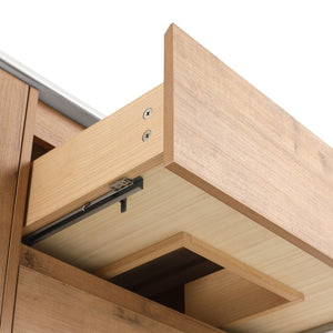 English Elm 30" Wall-Mounted Bathroom Vanity With Ceramic Sink, 2 Soft-Close Drawers & Space-Saving Rack W999S00343