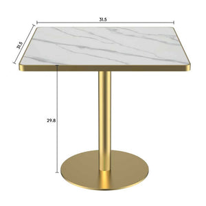English Elm Square Modern Dining Table - 31.5" Faux Marble Bistro Table With Sturdy Metal Frame & Easy Setup W3316P375691-GIGA