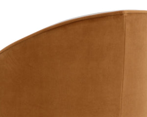 Sunpan CAVOLI Swivel Dining Chair - Modern Elegance in Effie Linen with Smooth Swivel Base for Comfort Taupe 109915V