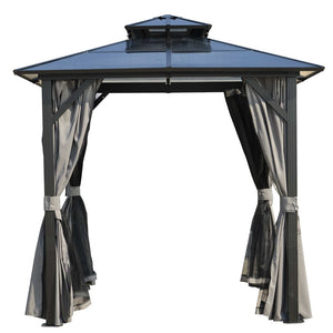 English Elm Outdoor Grill Gazebo 8X8Ft - Stylish Hardtop Bbq Shelter With Uv Protection & Storage Hooks For Patio W765P269610-GIGA