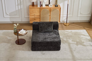 English Elm Compression Convertible Floor Sofa Bed - Versatile Modular Seating & Sleeping Solution In Black W3723P345653