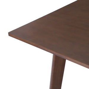 English Elm 7-piece Rectangular Rubberwood Dining Set with Six Linen Upholstered Stackable Chairs Dark Walnut N752S000018D