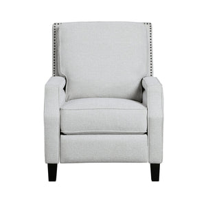 English Elm Push Push Back Reclining Chair Gray Chenille with Nailhead Trim Transitional Comfort Seat Recliner 93 B011P264613