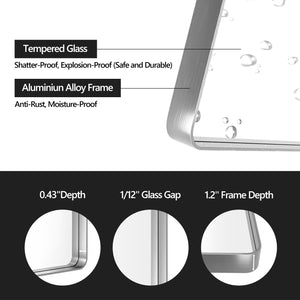 English Elm 20x30 Tempered Glass Mirror with Aluminum Alloy Frame, HD Distortion-Free Reflection, Secure Z-Bar Mounting Brushed Nickel T3757P347048