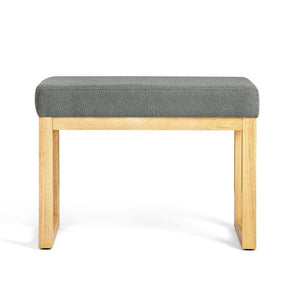 English Elm Shoe-changing Bench Solid Wood Frame Loop Yarn Cushion Compact Entryway Seat Dark Gray W487P384369