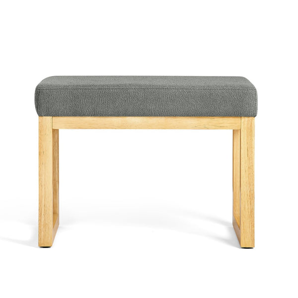 English Elm Shoe-changing Bench Solid Wood Frame Loop Yarn Cushion Compact Entryway Seat Dark Gray W487P384369
