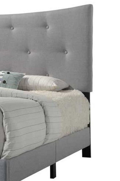 English Elm Venacha Gray Fabric Queen Bed with Tufted Arched Headboard, 660lb Capacity, Rubberwood Legs, Modern Chic B2726P266941