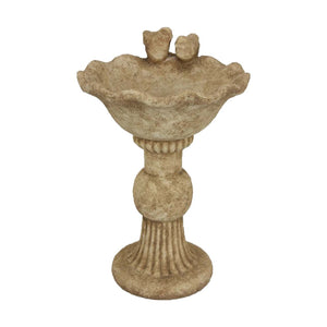English Elm Ivina Terracotta Bird Bath Feeder Rustic Garden Ornament with Scalloped Basin Brown B056P416950