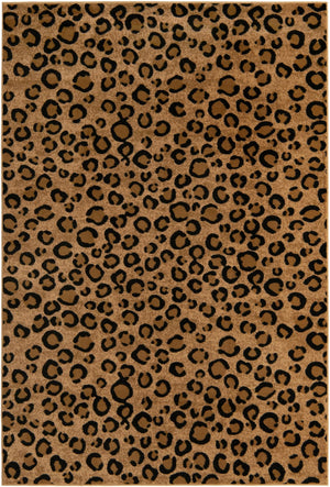 Unique Loom Wildlife Leopard Machine Made Animal Print Rug Light Brown, Black/Light Brown/Tan 6' 1" x 9' 0"