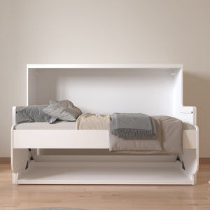 English Elm Murphy Space-Saving Bed with Built-In Desk for Small Rooms — Foldable Horizontal or Vertical Option W331S00149