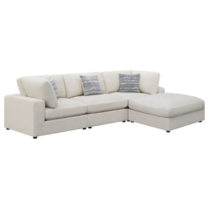 English Elm Rhette Beige 4-Piece Sectional Sofa Set With Ottoman - Modern Comfort, Versatile Layout & Accents B062S00997-GIGA