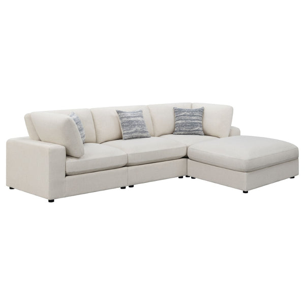 English Elm Rhette Beige 4-Piece Sectional Sofa Set With Ottoman - Modern Comfort, Versatile Layout & Accents B062S00997-GIGA