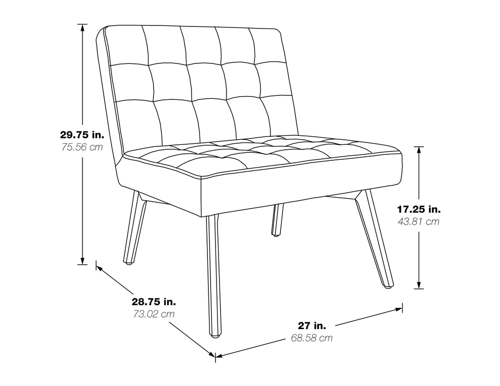 OSP Home Furnishings Sadie Chair in Charcoal Fabric Charcoal Grey
