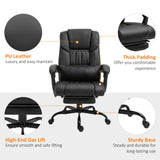 Vinsetto High Back Massage Office Chair with 6 Vibration Points, PU Leather Reclining Computer Chair, Ergonomic Design, Footrest, Black