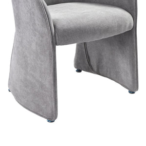 English Elm Alicia Sculptural Wraparound Upholstered Dining Chair with Curved Sled Base for Modern Rooms Gray B2736P464806