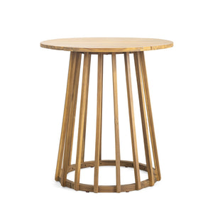 English Elm Outdoor Acacia Wood Bistro Set with Handwoven Wicker Chairs for Patio Dining N773OD00089T