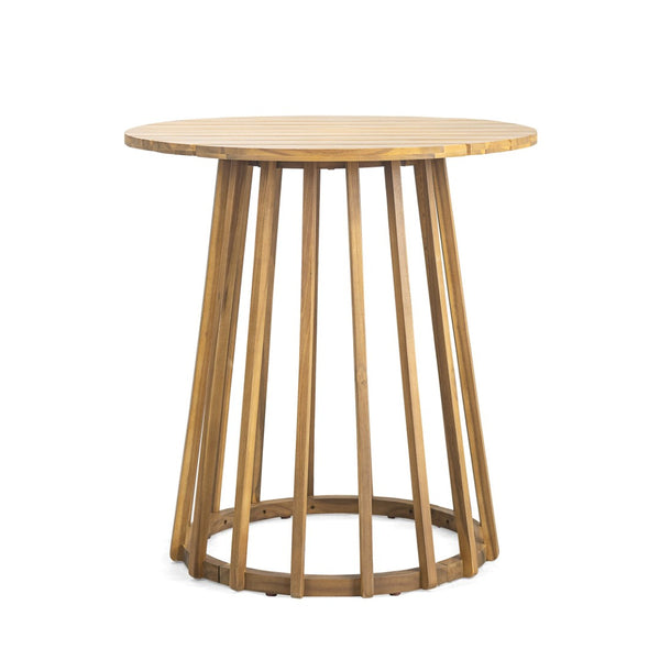English Elm Outdoor Acacia Wood Bistro Set with Handwoven Wicker Chairs for Patio Dining N773OD00089T