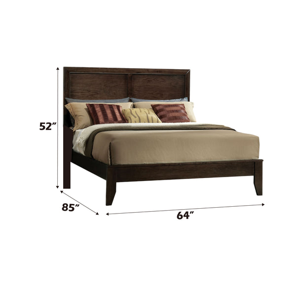 English Elm Madison Solid & Composite Wood Queen Bed with Raised Molding Headboard, Low Profile Footboard, 660lb PMID Espresso 86 L x 8 W x 4 H B2726S00417