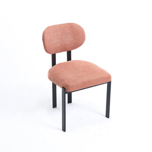 English Elm Modern Boucle Tufted Dining Chairs Set of 2 Mid-century Matte Leg Kitchen Seating Black,Orange W3244P296984