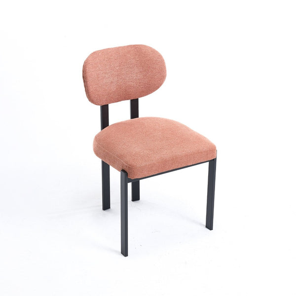English Elm Modern Boucle Tufted Dining Chairs Set of 2 Mid-century Matte Leg Kitchen Seating Black,Orange W3244P296984
