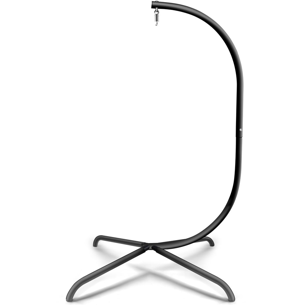 English Elm Hammock Heavy-Duty Steel C-Stand for Hammock & Egg Chairs - Indoor Outdoor Portable, Rust-Resistant Black W2707P185017