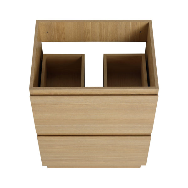English Elm 24" Engineered Wood Bathroom Vanity with Dual Drawers, Freestanding Storage Cabinet, 24" x 18" x 35" Oak W1972P188241