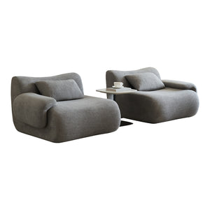 English Elm Sofa Memory Foam 2-Seater Compression Couch with Deep Seat, No Assembly, Sherpa Fabric Comfort Light Gray W3622P346253