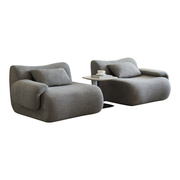 English Elm Sofa Memory Foam 2-Seater Compression Couch with Deep Seat, No Assembly, Sherpa Fabric Comfort Light Gray W3622P346253