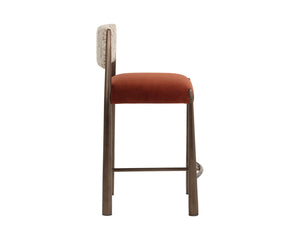 Sunpan BAYARD Counter Stool - Stylish Two-Tone Upholstery with Dark Bronze Legs for Modern Interiors 112803