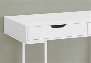 English Elm Computer Desk For Home Office - Modern White Laminate With Storage Drawers, Compact & Stylish Design B2710P219840