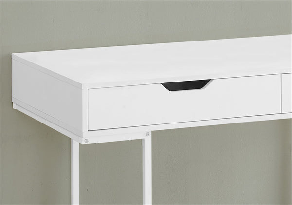 English Elm Computer Desk For Home Office - Modern White Laminate With Storage Drawers, Compact & Stylish Design B2710P219840