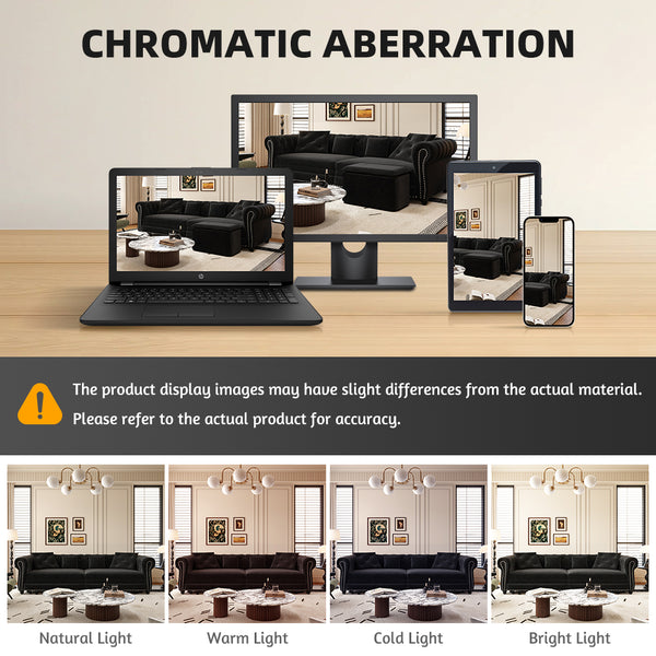 English Elm Chesterfield 3-In-1 Convertible Sofa Bed - Luxurious Velvet Tufted Design, Chaise & Ottoman Included W1885S00174