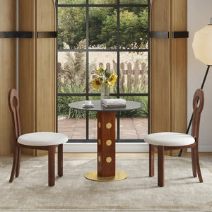 English Elm Modern Round Tempered Glass Dining Table Top for Compact Kitchens and Nooks W1535P478563